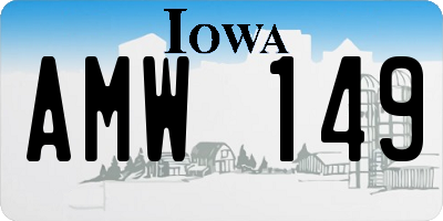 IA license plate AMW149
