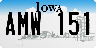 IA license plate AMW151