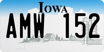 IA license plate AMW152