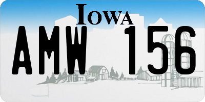 IA license plate AMW156