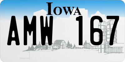 IA license plate AMW167