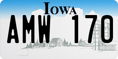 IA license plate AMW170