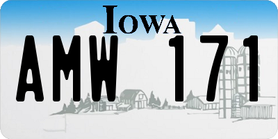 IA license plate AMW171