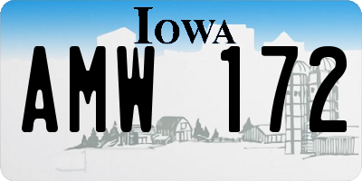 IA license plate AMW172