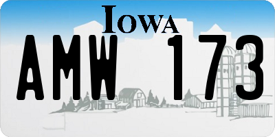 IA license plate AMW173