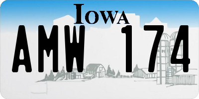 IA license plate AMW174