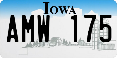 IA license plate AMW175