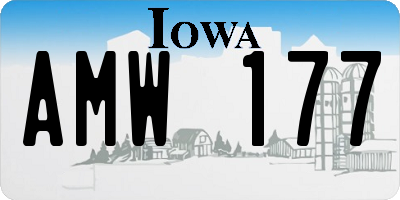 IA license plate AMW177