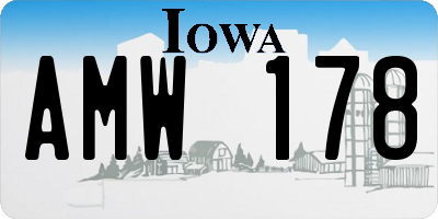 IA license plate AMW178