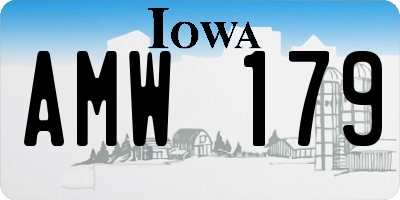 IA license plate AMW179