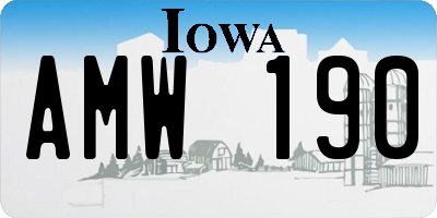 IA license plate AMW190