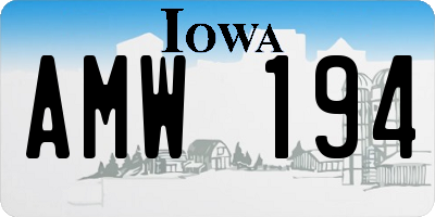 IA license plate AMW194