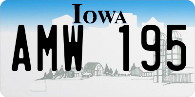 IA license plate AMW195