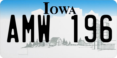 IA license plate AMW196