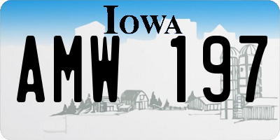 IA license plate AMW197
