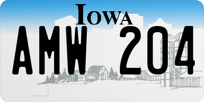 IA license plate AMW204
