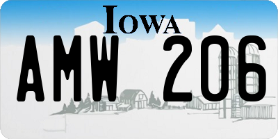 IA license plate AMW206