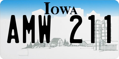 IA license plate AMW211