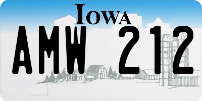 IA license plate AMW212
