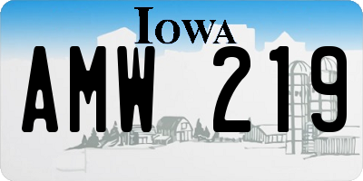 IA license plate AMW219