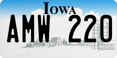 IA license plate AMW220