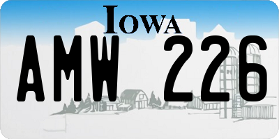 IA license plate AMW226