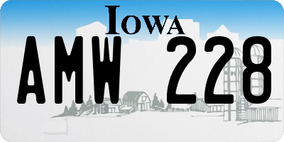 IA license plate AMW228