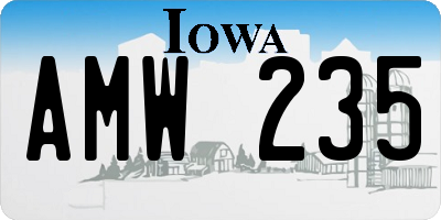 IA license plate AMW235