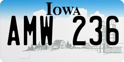 IA license plate AMW236