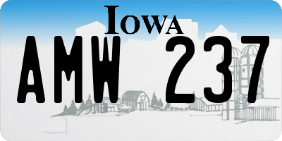 IA license plate AMW237
