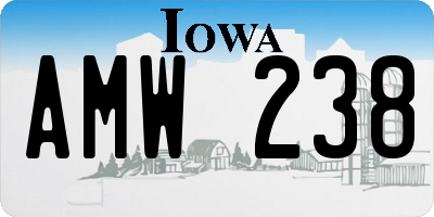 IA license plate AMW238