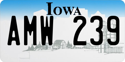 IA license plate AMW239