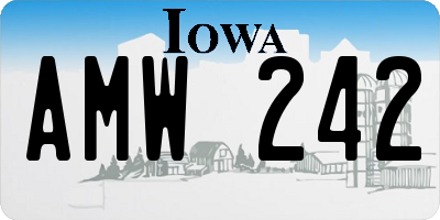 IA license plate AMW242