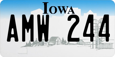 IA license plate AMW244