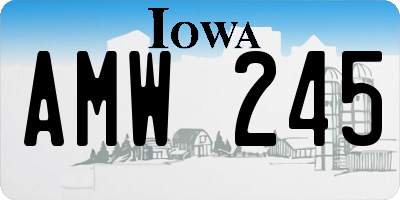 IA license plate AMW245