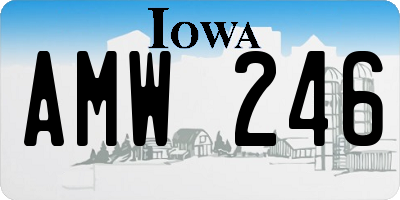IA license plate AMW246