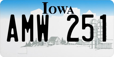IA license plate AMW251