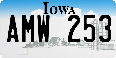 IA license plate AMW253