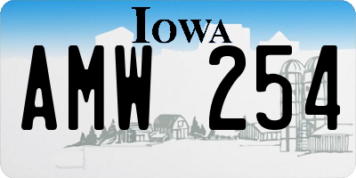 IA license plate AMW254
