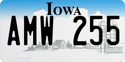 IA license plate AMW255
