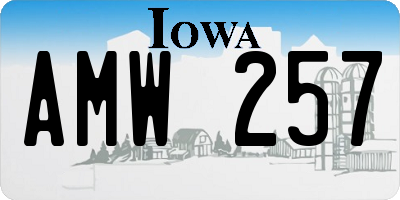 IA license plate AMW257