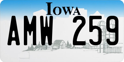 IA license plate AMW259