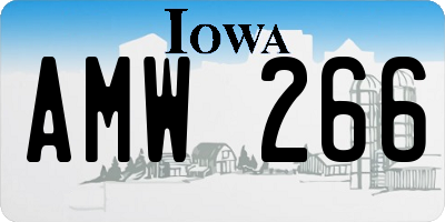IA license plate AMW266