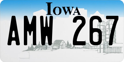 IA license plate AMW267