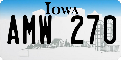 IA license plate AMW270