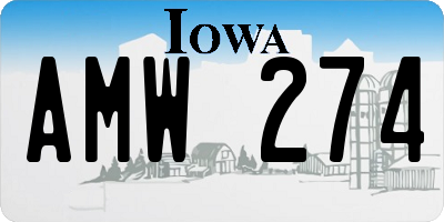 IA license plate AMW274
