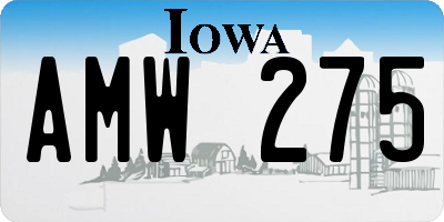 IA license plate AMW275