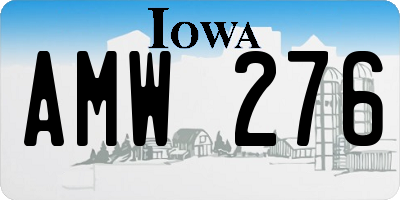 IA license plate AMW276