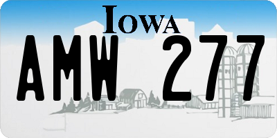 IA license plate AMW277