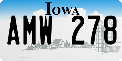 IA license plate AMW278